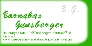 barnabas gunsberger business card